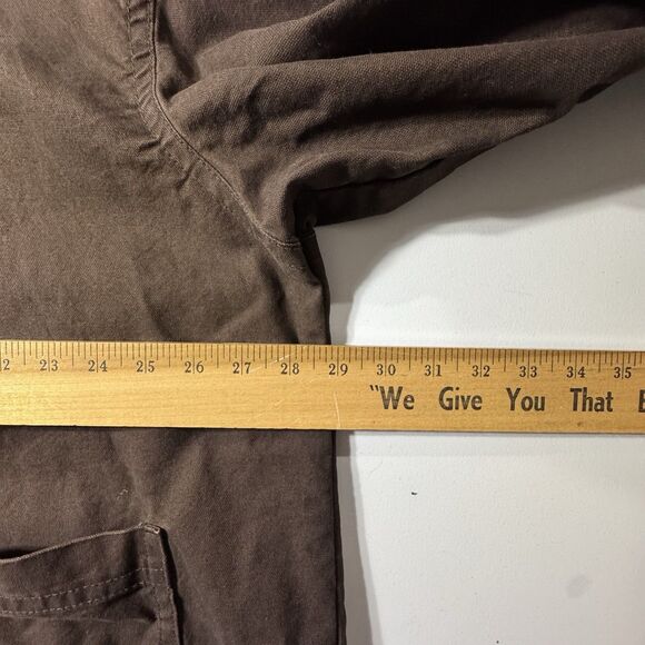 Old Navy Women’s Plus Size 2X Brown Canvas Barn Jacket Zip Snap Corduroy - Picture 6 of 9